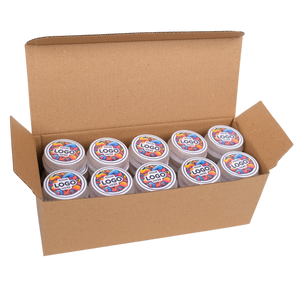 Box of containers with 'Logo' branding on a white background