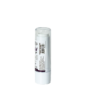 White cylindrical container with a label on a white background