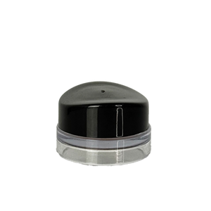 Black and silver cylindrical object on a white background