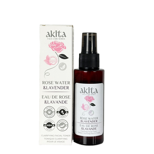 Akita Rose Water & Lavender product with packaging on a white background