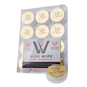 Pack of Wise Wipe hand and face cleansing wet wipes on a white background