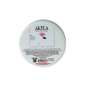 Akita hand care cream container on a white background