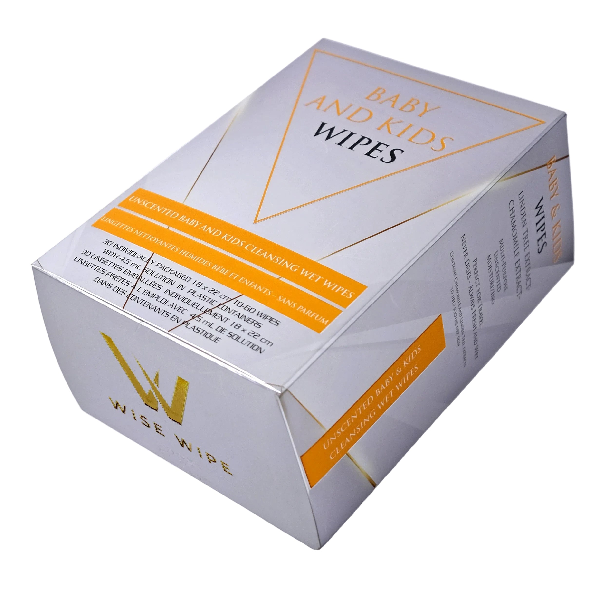 Box of Wise Wipe baby and kids wipes on a white background