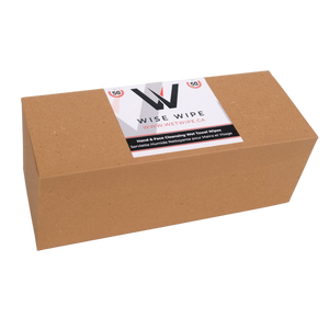 Box of Wise Wipe cleaning wipes with a visible brand label on a white background