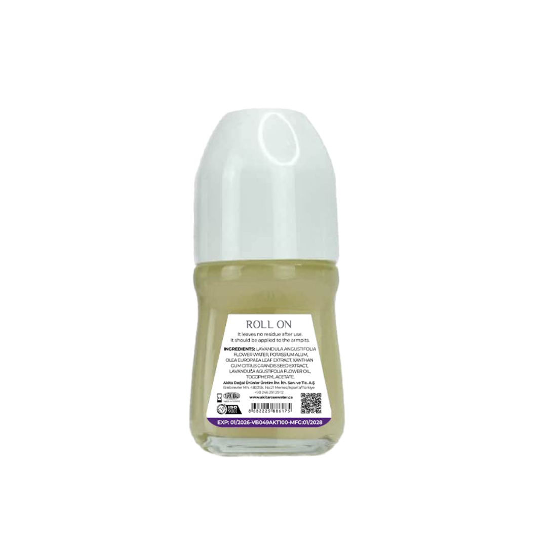 Roll-on bottle with a white cap on a white background