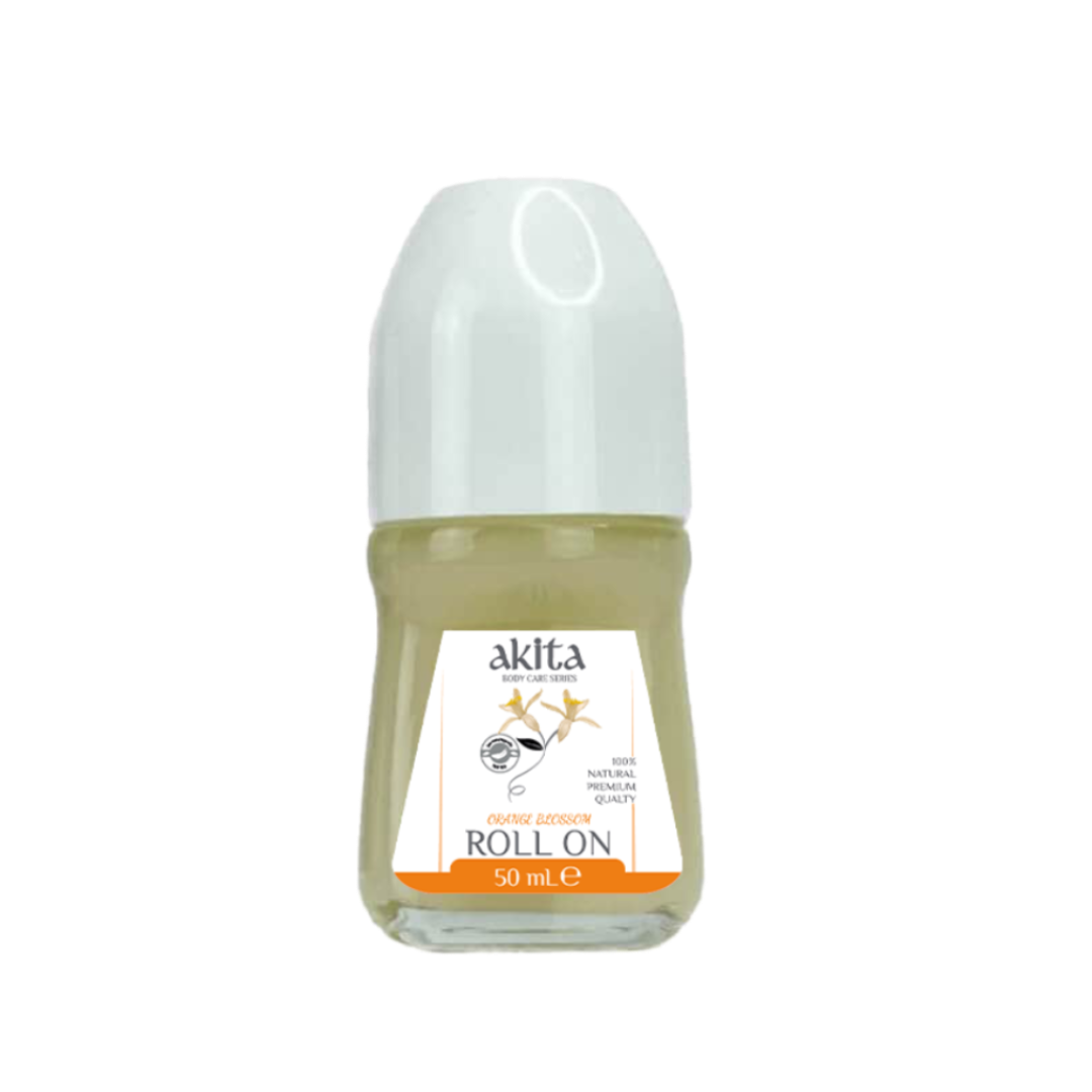 Roll-on bottle with a label on a white background