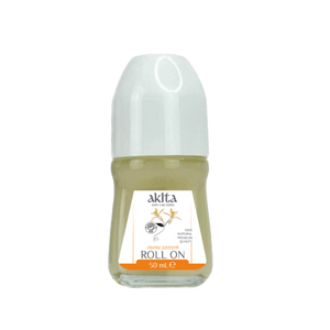 Roll-on bottle with a label on a white background