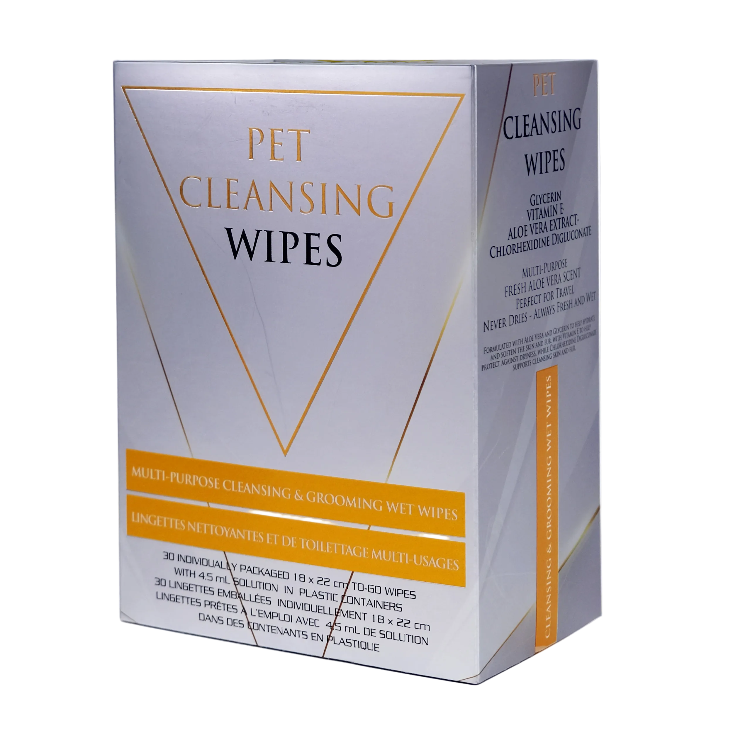 Box of Pet Cleansing Wipes on a white background