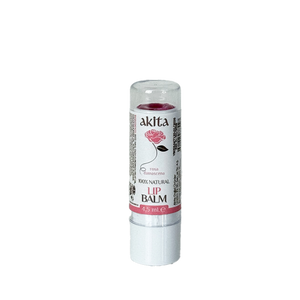 Lip balm stick with 'akita' branding on a white background