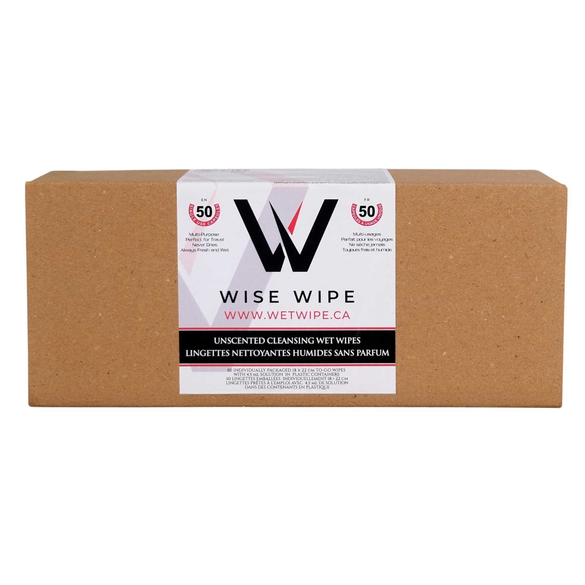 Box of Wise Wipe cleaning wet wipes with a visible brand label on a white background