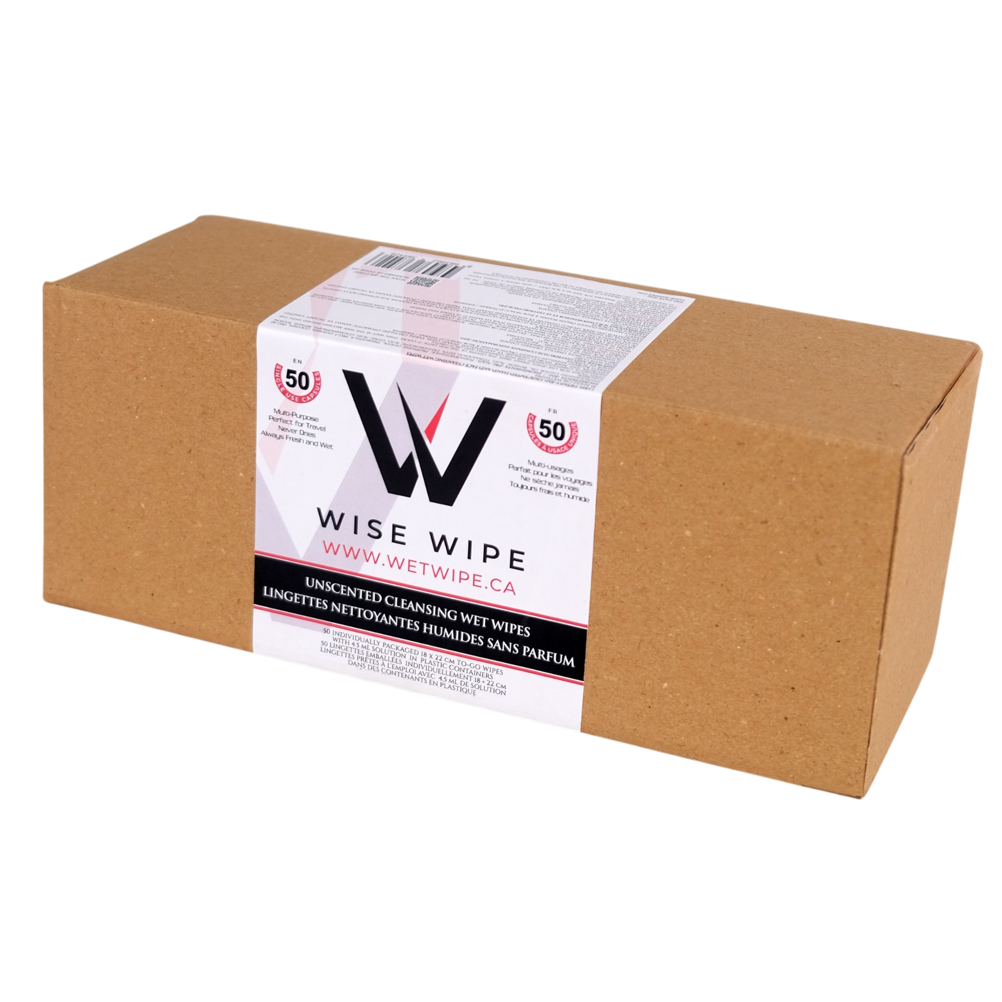 Box of Wise Wipe cleaning wipes with a visible label on a white background