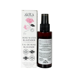 Akita Rose Water & Lavender product with packaging on a white background