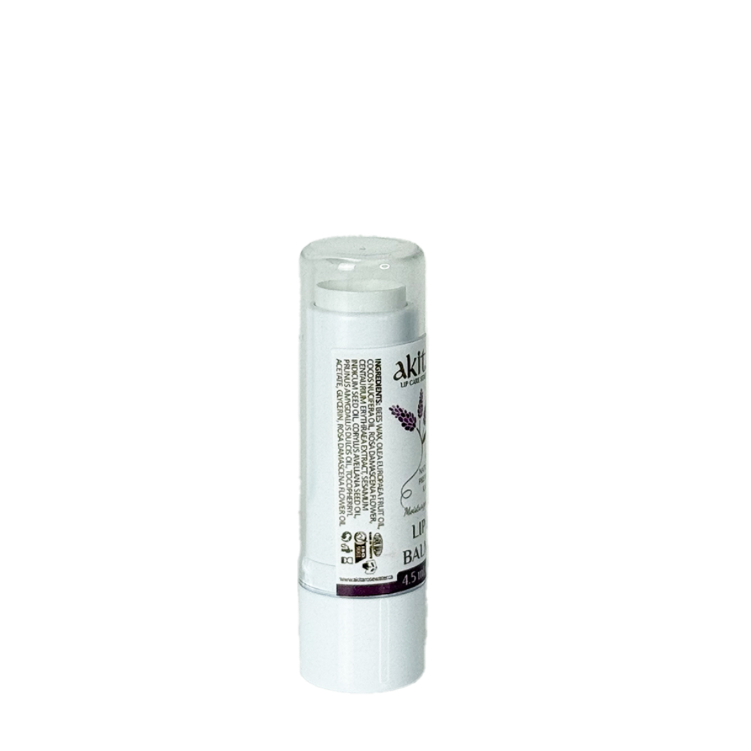 Lip balm stick on a white background