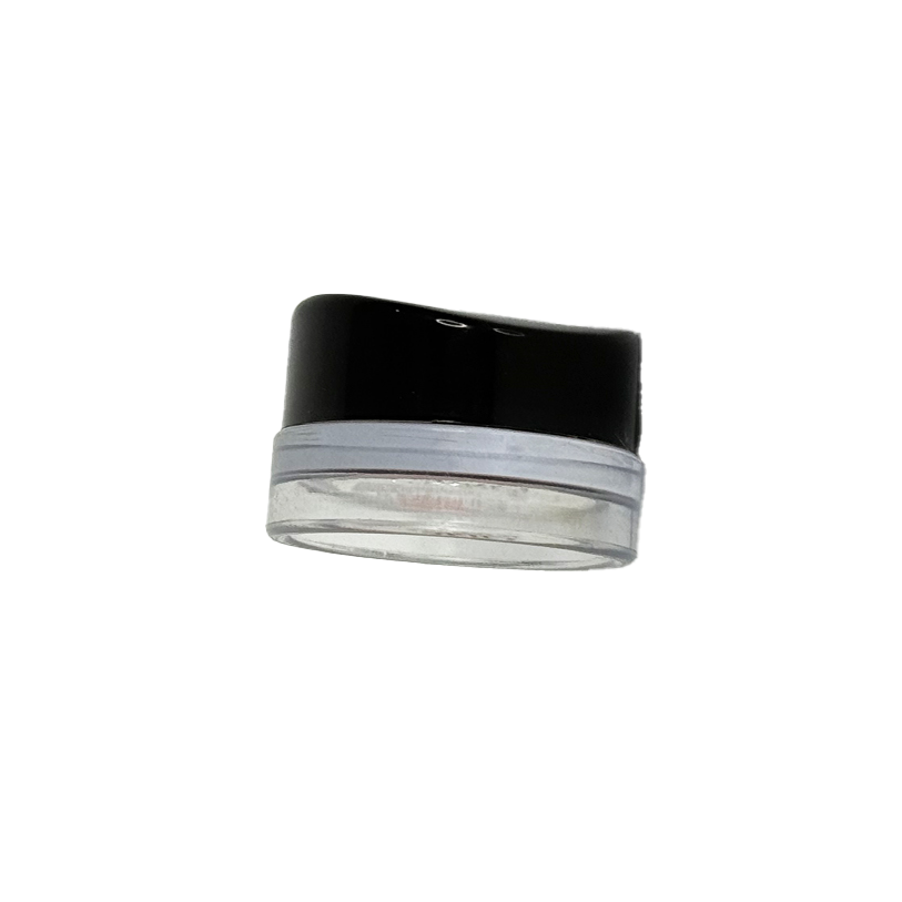 Black and silver cylindrical object on a white background