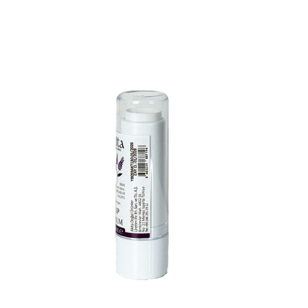 White cylindrical container with a label on a white background