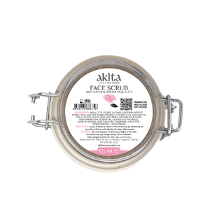 Akita Face Scrub container with label on a white background